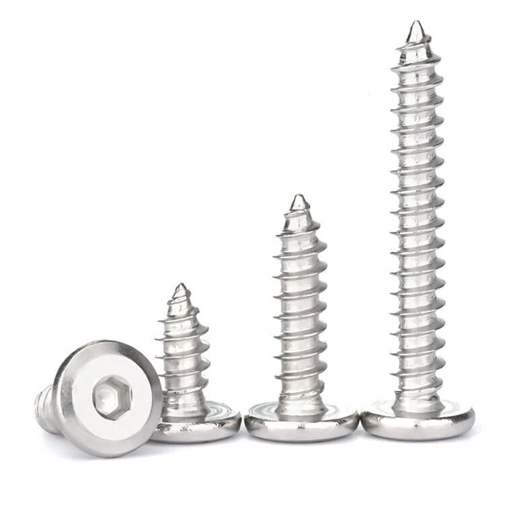 M2 M2.3 M2.6 M3 M4 M5 M6 M8 Stainless Steel 304 Wood Furniture Bevel Flat Head Allen Self Tapping Screw