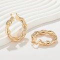 Imitation Jewelry Hoop Earrings Trendy Twisted Piece Oil Drop Copper Alloy 18K Gold-Plated Zircon Women'S Jewelry Gift