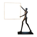 Human Figurines Art Sculpture Floor Lamp Hotel Lobby Exhibition Hall Standing Statue Light Decor Floor Lighting