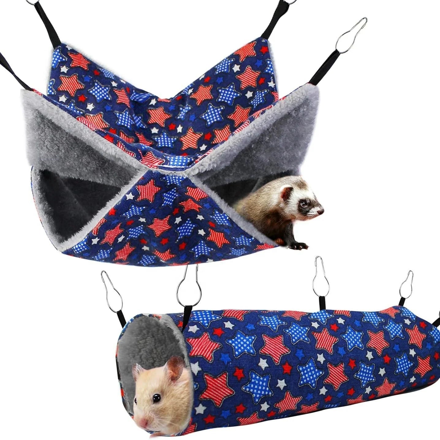New Arrival Ferret Rat Hammock Set Guinea Pig Hideout Bed Soft Hamster Toys Hanging Tunnels and Tubes for Cage Accessories