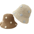 Handmade Crochet Beach Straw Hat Ladies Summer UV Protection Sun Hat Big Brim Foldable Cap Bali Eco Vacation Cap