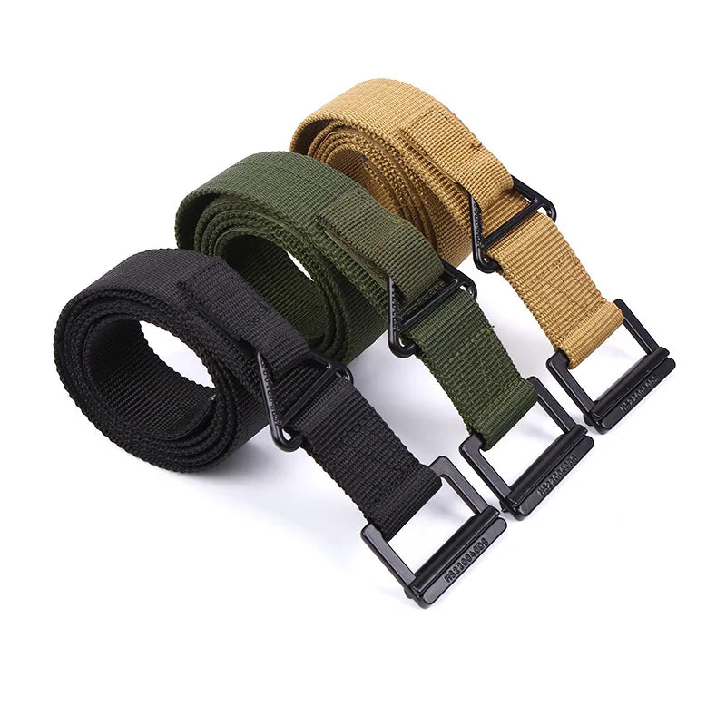 Wholesale 3.8cm Wide Men's Canvas Tactical Belt Adjustable Outdoor Sports Nylon Webbing Belts for Men