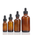 Amber Serum Beard Hair Essential Oil Boston Round Eye Dropper Bottles 30ml 60ml 120ml 1 oz 2 oz 4 oz Glass Bottle with Dropper