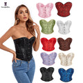 Women's Jacquard Lace Girdle Corset Top T String Front 4 Busks Closure Custom Print Firm Control Level 10 Colors Spandex