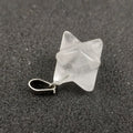 DIY DIY Natural Clear Quartz Gemstone Crystal Quartz Merkaba Star Pendants for Gifts and Souvenir Crystal Craft Necklace Accessory alibaba Stone