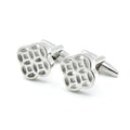 Wholesale Hollowed Silvery Premium Cufflinks Custom Men's Suit Shirt Fashion Accessory Wedding Tuxedo Trendy Jewelry Gift Set