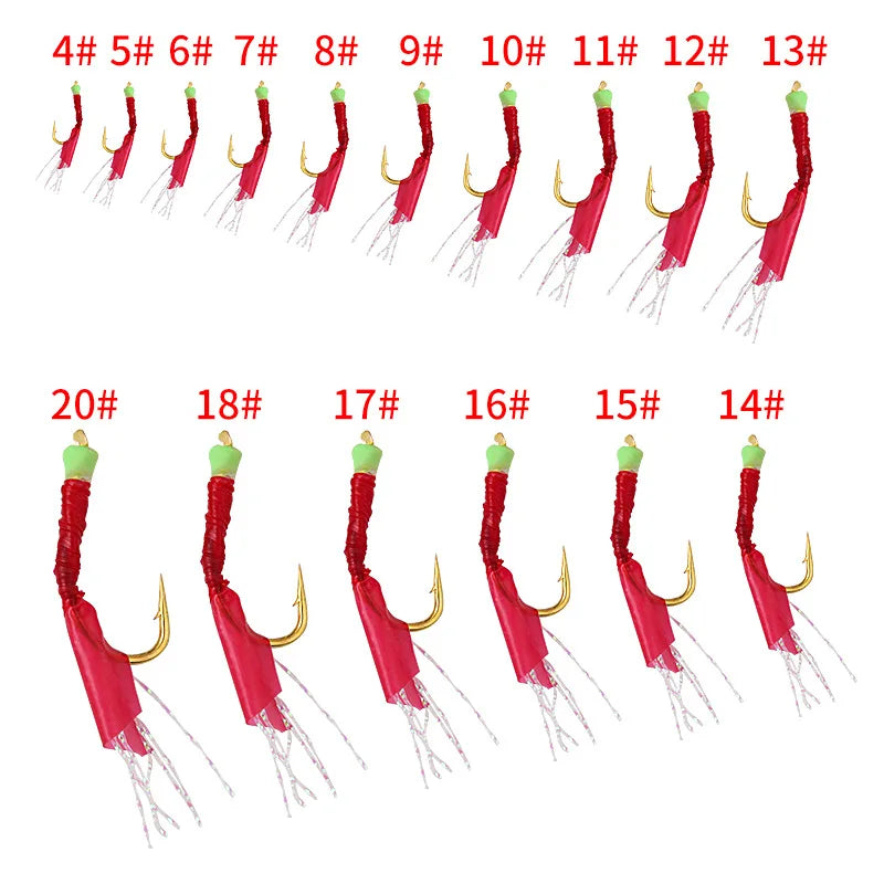 Hot Sale 4#-20# 6pcs Sabiki Circle Hook Saltwater Different Sizes Sabiki Rig for Sale With Red Fish Skin Carp Trout Salt Water