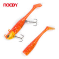 NOEBY 21g/28g Soft Vibration Jig Head Jig Lure with Two Line Eyes Soft Plastic Bass Fishing Lure Leurre Souple