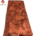 Fashion 2024 High Quality 3D Embroidery African Floral Mesh Gilding Jacquard Organza Brocade French Lace Fabric for Bridal