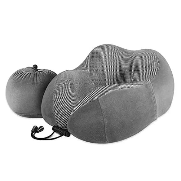 Special Designed Comfortable Memory Foam Neck Pillow Solid Pattern Woven Technique for Airplane Car Office Use