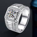 Gra Certified Large Diamond Moissanite Boy Men's Custom Ring 925 Sterling Silver 1ct 6.5mm for Men Wedding Luxury Jewelry