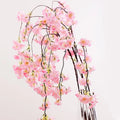Artificial Cherry Blossom Branch Tree Twig Flower Garland Silk Sakura Flora Stem Hanging Vines for Spring Room Wedding Backdrop