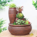 Popular Brown Resin Hand-painted Customizable Bonsai Mini Cartoon Vintage Style Garden Pots & Planters for Home Indoor Use