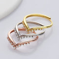 CZ Diamonds Crown Shape Stacking Rings Women Jewelry Promise Rings