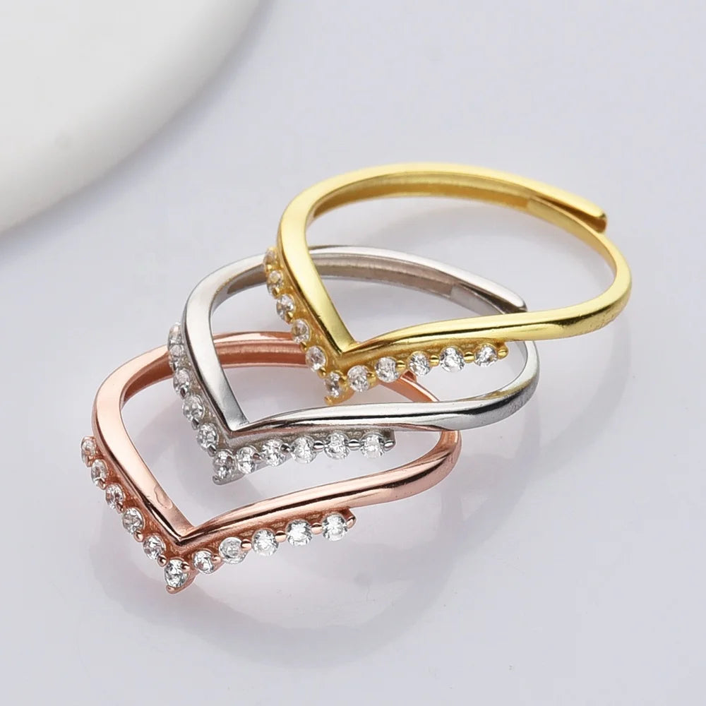 CZ Diamonds Crown Shape Stacking Rings Women Jewelry Promise Rings