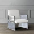 Modern Luxury Transparent Acrylic Fabrics Sofa Velvet Single Accent Sofa Living Room