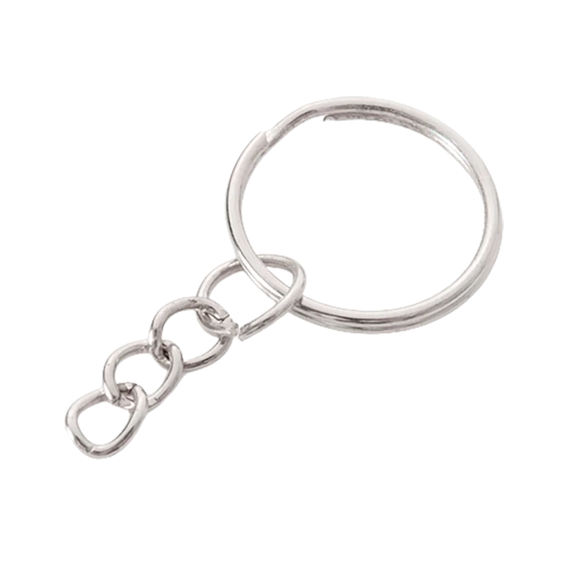 PD621 Wholesale DIY Hardware Accessories Vintage Metal Keychain with Split Key Ring and Chain UV Printing Aperture Keyrings