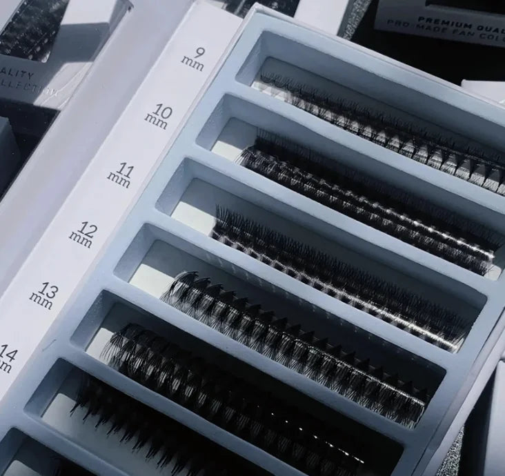 Promade 12D/10D/14D/18D Volume Fans Eyelash Extensions Korean Pointy Base Loose Fan Lashes 120fans/320fans/500fans/1000Fans
