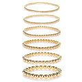 Beimai OEM Bracelet Stylish and Simple Beaded Black Gallstone Plated 14K Gold Elastic Bracelet