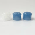 20mm 20-410 Natural Clear and Natural Blue Smooth Flip Top Cap with Crab Claw Seal