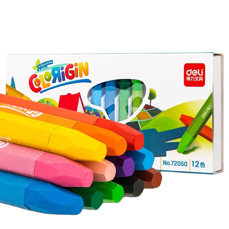 Deli 72050 12pcs/box Kids Oil Pastel Children's Graffiti Crayons Students' Oil Pastels 160box*12pcs=1920pcs Per Carton Set