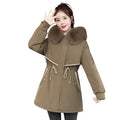 2025 New Fashion Slim Women's Winter Jacket Fur Hoodies Women Coat Winter
