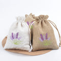 Hot Sale New Jute Linen Drawstring Bag with Chinese Style Embroidery New Lavender and Aromatherapy Stone Packaging Empty Bag