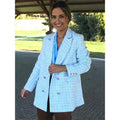 New Casual Women Tweed Blazer Vintage Office Lady Jacket Coat Double Breasted Spring Autumn Outerwear Female Chic Tops