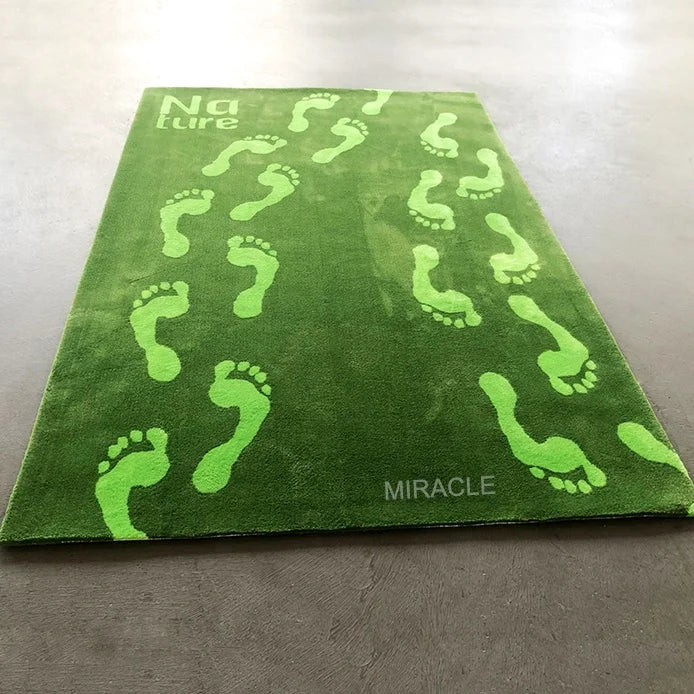 Hallway Carpet Hotel Wool High-Plie Entryway Rug Green Giant Tufted Carpet Custom Runners for Bedroom Laundry Room Bathroom MegaBDM