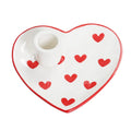 Creative Cute Girl Fresh Ceramic Candle Holder Hand-Painted Pink Heart Peruvian Sacred Wood Incense Tray Ornaments for