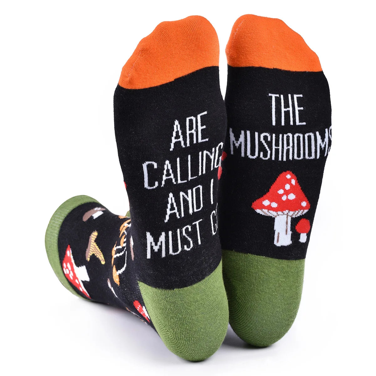 New Trendy Socks Original European and American Style AB Asymmetric Mid-Calf Cotton Socks with Mushroom Sole and Letter Prints