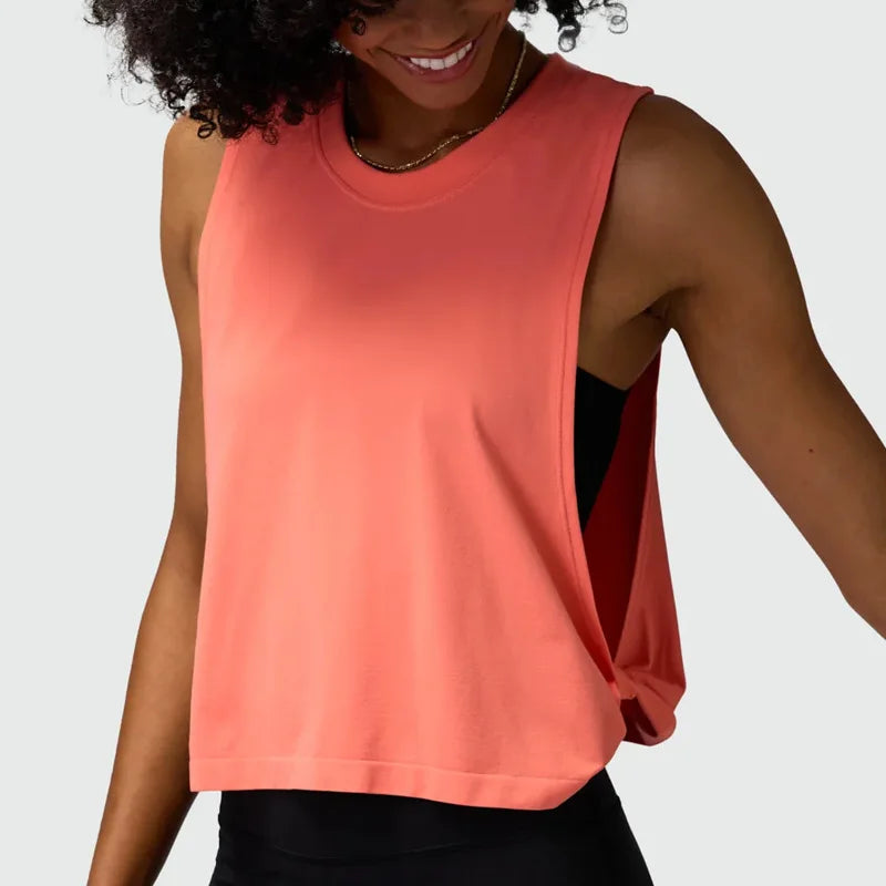Women's Sleeveless Lightweight Fitness Tank Tops Breathable Crop Top With Printed Pattern Quick Dry and Loose Fit for Adults