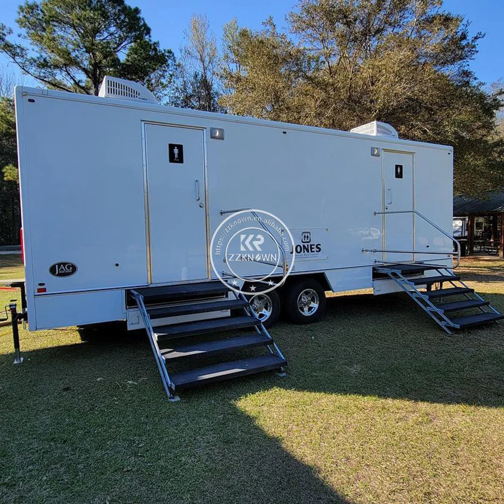2024 Custom Mobile Custom Portable Toilet Trailer Stainless Steel Outdoor Mobile Toilet and Washbasin