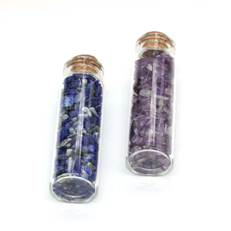 2026 Crystal Gemstone Perfume Bottle Glass Essential Oil Gemstone Amethyst/Lapis Lazuli Roller Ball Bottle