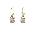 AA00478 Pearl Fashion Ball Bow Pendant Earrings Women 925 Silver Needles Earrings Jewelry