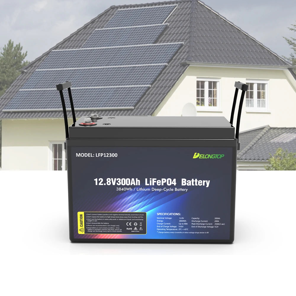 6000 Cycles Rechargeable Lifepo4 Battery Pack 12.8V 100Ah 200Ah 300Ah Lithium Ion Battery in EU stock