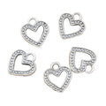 Charms Hollow Heart 14x13mm Handmade Vintage Tibetan Silver Color Pendants for Children's DIY Bracelet Necklace Alloy Main