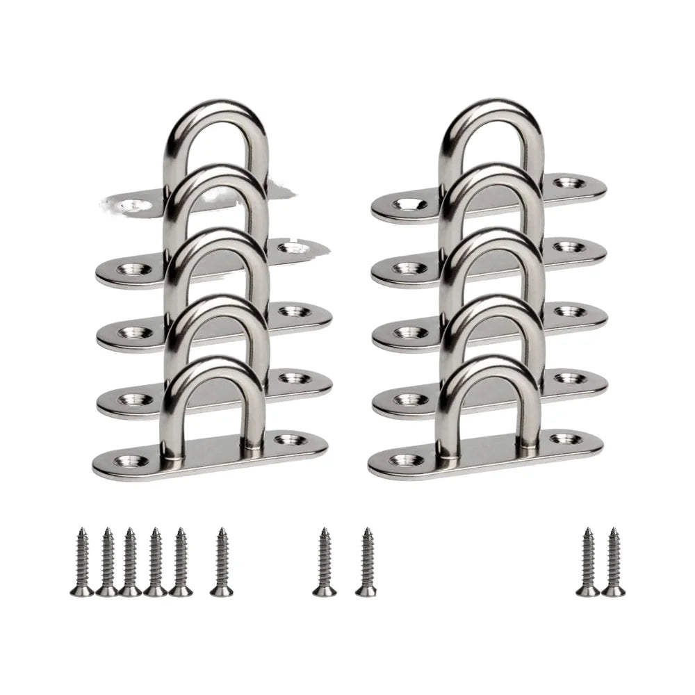 Heavy Duty Stainless Steel Hook Ring Enclosed Ceiling Wall Mount Hanging Hardware Fitting for Boat Rigging