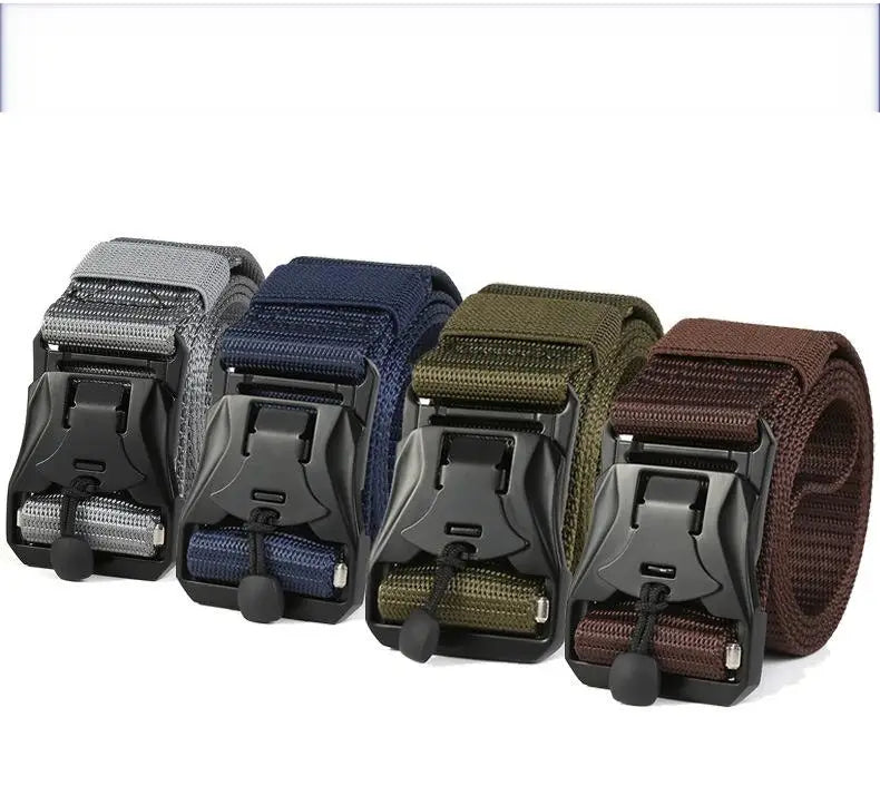New Magnetic Force Snap-on Outdoor Tactical Belt Nylon Woven Casual Versatile Canvas Belt