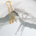 New Fashion Unique Design 925 Sterling Silver Ear Cuff Non-pierced Chain Tassels  Earrings for Women HEK1780