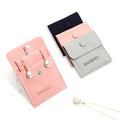 8x8cm Microfiber Mini Envelope Button Closure Jewellery Pouch for Earrings Ring Necklace Suede Gift Packaging Bag