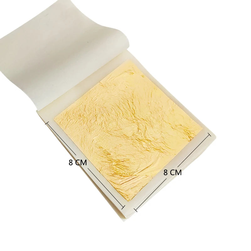 10 Pieces of 8X8 CM 24K Truly Edible Gold Foil Per Bag Suitable for Cake and Dessert Decoration Gilding Painting Handicrafts