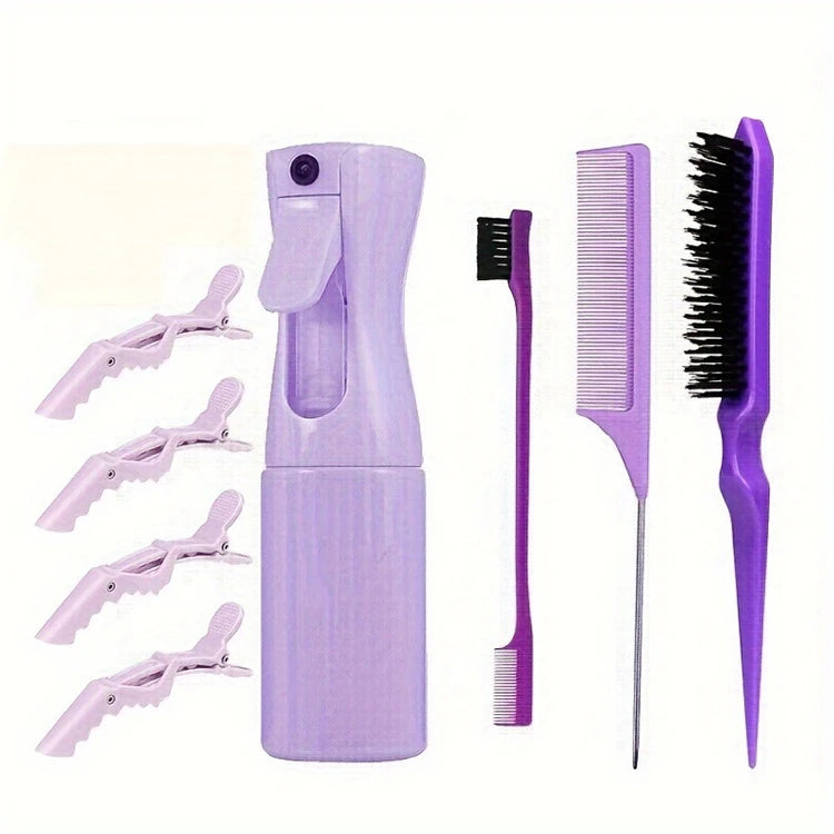 Manufacturer Hair Styling Comb Sets Two Head Eyebrow Brush Plastic Spray Bottle Modelling Steel Needle Comb