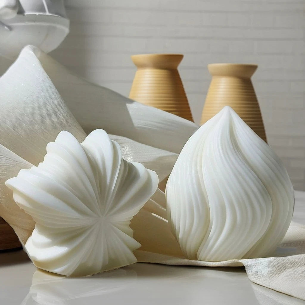 Crossborder Geometric Rotating Aroma Candle Silicone Mould Wave Stripe Candle Plaster Arrangement Grinder