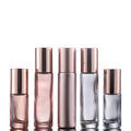 Wholesale Empty 5ml 10ml Round Rose Gold/Pink Perfume Oil Bottle Roller Glass Bottles for Essential Oil