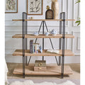 INNOVA Home Living Room Vintage Eco-Friendly Multifunction Easy Installation Folding Metal Frame 4 Layer Wood Storage Rack