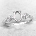 Sterling Silver 5*7mm Semi Mount Ring Empty Frame Blank Support Claw Setting S925 Base Holder Without Center Stone for DIY Inlay