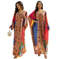 AB472 Eid Abaya Women Muslim Dress Printed Hot-Fix Rhinestone Robes Dubai Loose Kaftan Dress Morocco Jalabiya Dress for Women