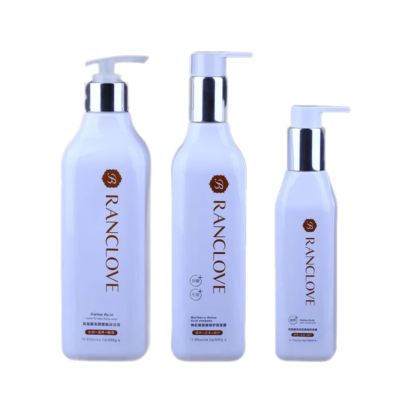 Factory Supply High-grade 150ml 200ml 300ml 500ml White PET square Lotion Bottle in Bright Silver Pump with Good Price