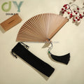 Bamboo Handle Folding Fan Eco-Friendly 18x31cm Customizable Logo with Black Pouch DIY Style Painted Technique for Children